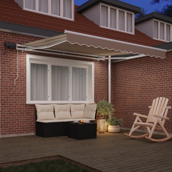 Utfällbar markis Beige 350 x 250 cm Tyger och Stål