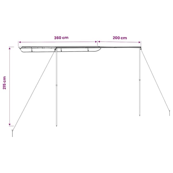 Husvagnsmarkis 3,6x2x2,15 m beige