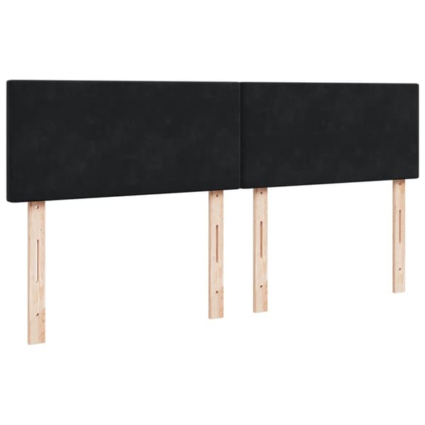Ramsäng med madrass svart 180x200 cm sammet