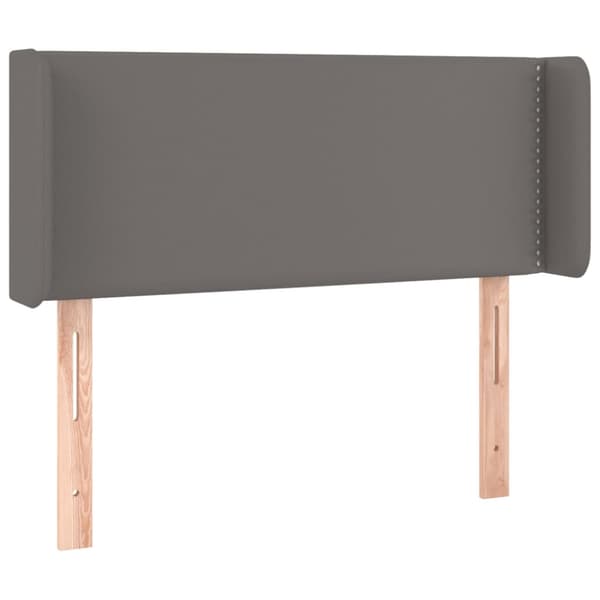Sänggavel LED grå 83x16x78/88 cm konstläder