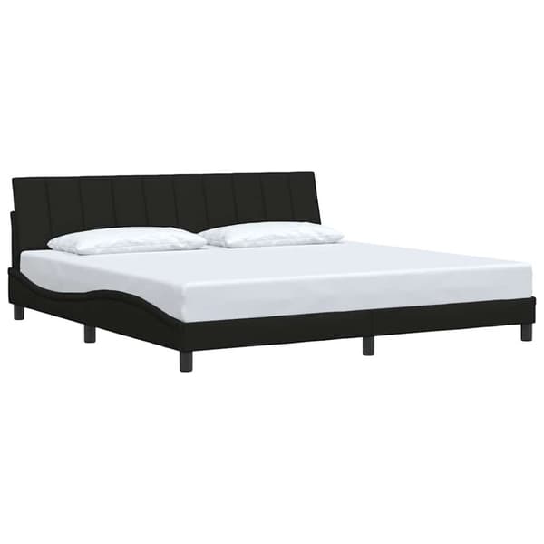 Bed Frame without Mattress "Hanko" Black 200x200 cm Fabric