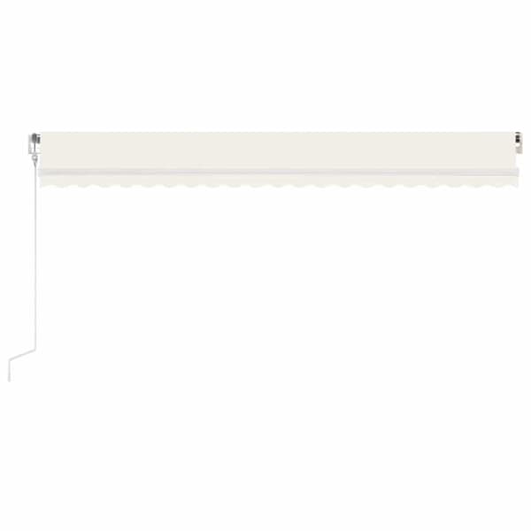 Automatisk markis med vindsensor & LED 500x350 cm gräddvit