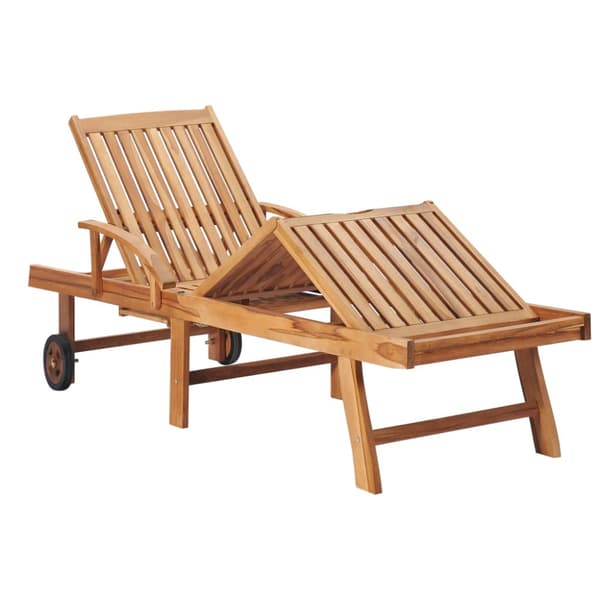 Solsäng med antracit dyna massiv teak