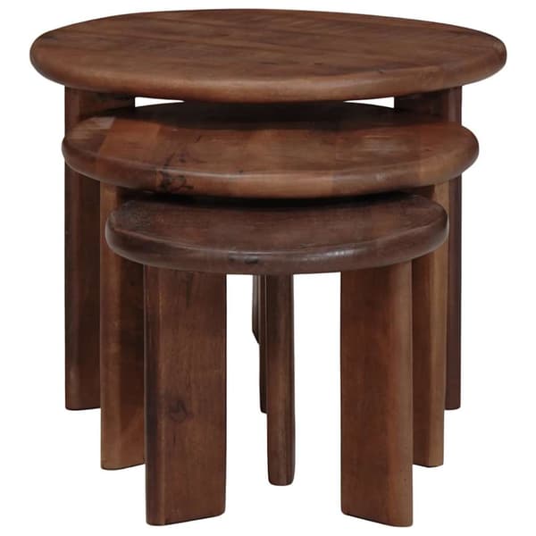 Nesting Kaffe Bord 3 pcs Mörkbrun Massivt mangoträ
