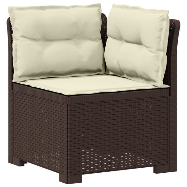 4-sits Trädgårdsoffa med Kuddar Rattan Look PP Brun