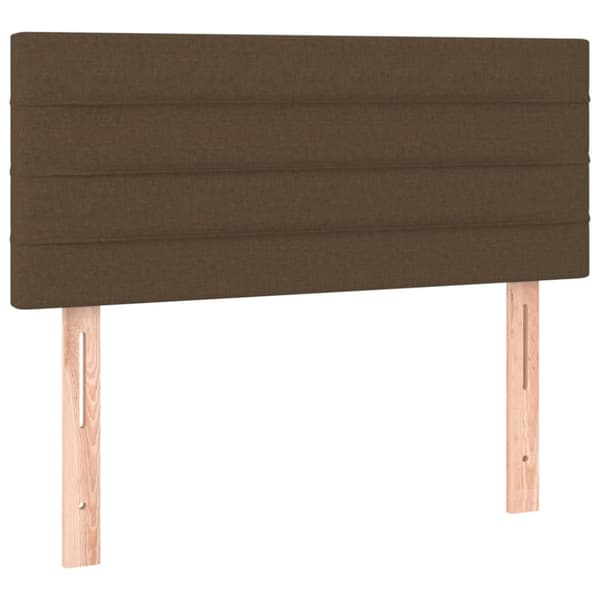 Ramsäng med madrass mörkbrun 100x200 cm tyg