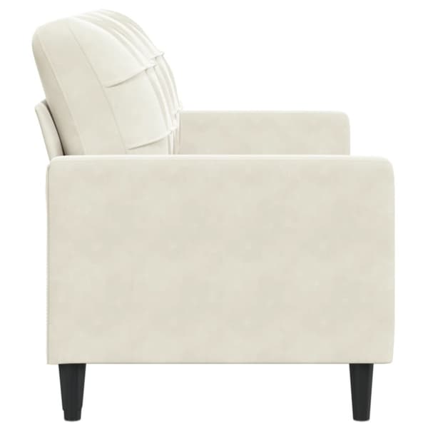 Soffa 2-sits gräddvit 140 cm sammet