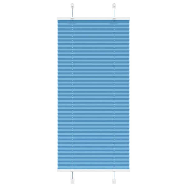 Plisserad persienn blå 60x150cm tyg bredd 59,4cm polyester