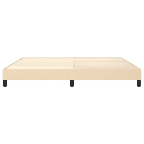 Boxspring-sängram gräddvit 200x200 cm tyg