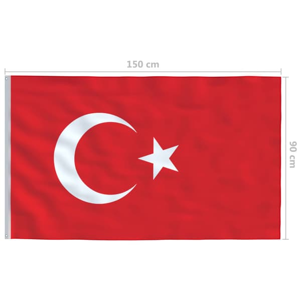 Turkiets flagga 90x150 cm