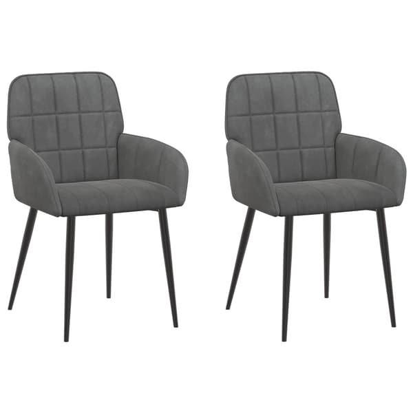 Matstolar 2 pcs Sammet Mörkgrå 57 x 50 x 85 cm