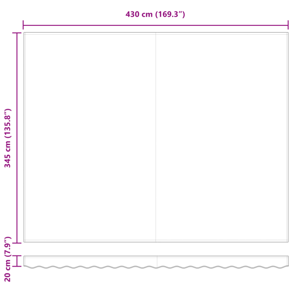 Utfällbar markis Flerfärgsdesign 450 × 350 cm