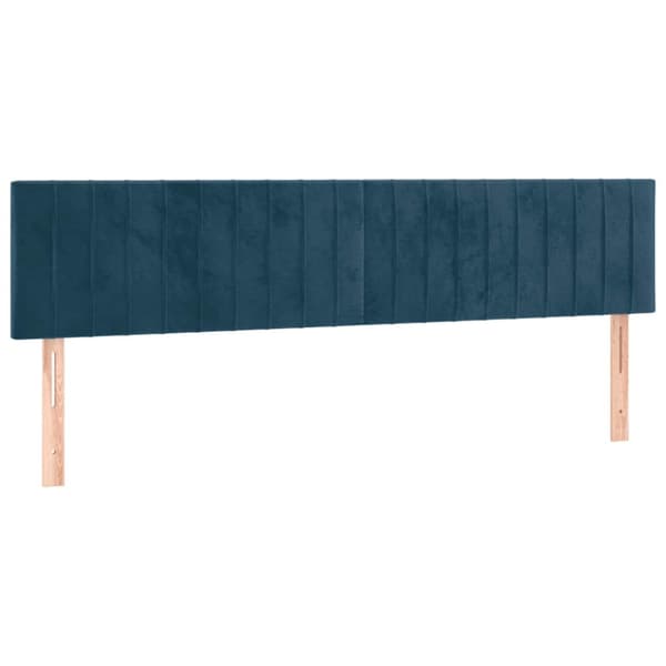 Ramsäng med madrass mörkblå 180x200 cm sammet
