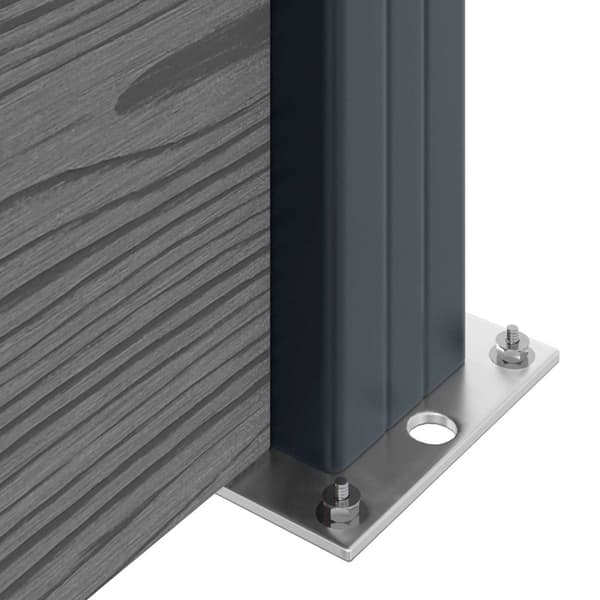 Stängselpanel WPC och aluminium Grå