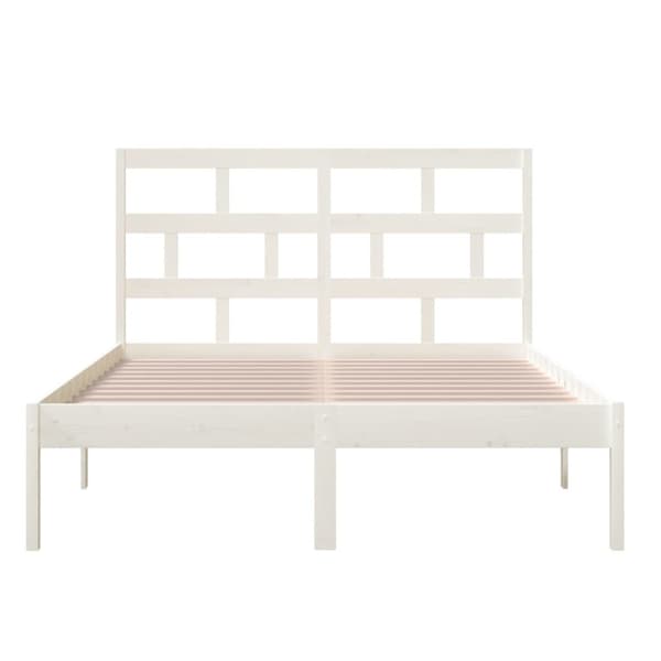 Sängram vit massiv furu 140x200 cm