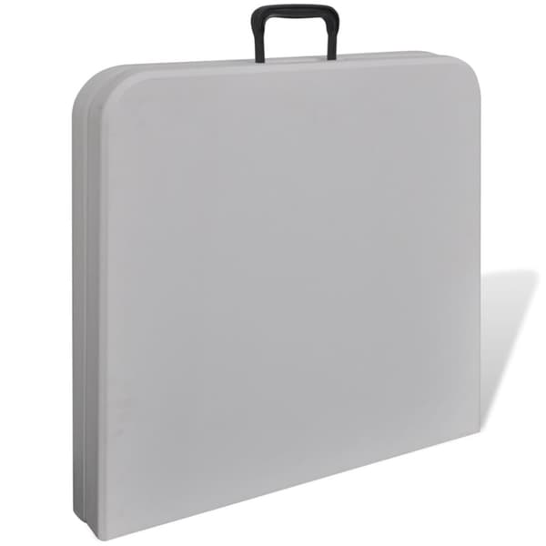 Hopfällbart trädgårdsbord 122 cm HDPE vit