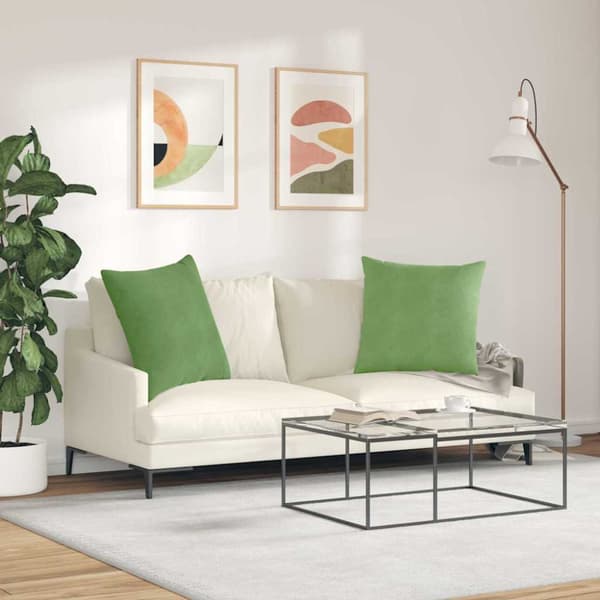 Sofakuddar 2 pcs Ljusgrön 80 x 80 cm Kordread tyg
