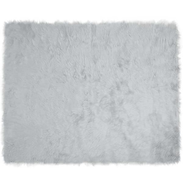 Fuskfäll matta TAFALLA Grå 200 x 280 cm Polyester