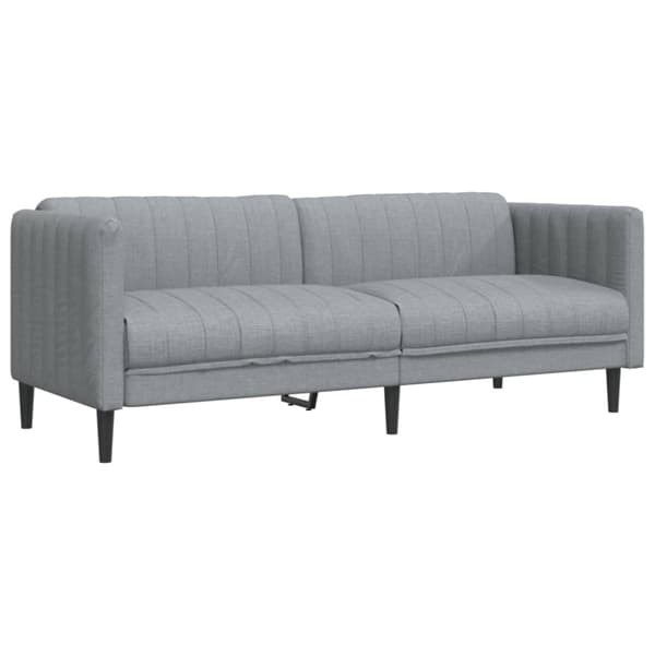 Soffa 3-sits ljusgrå tyg