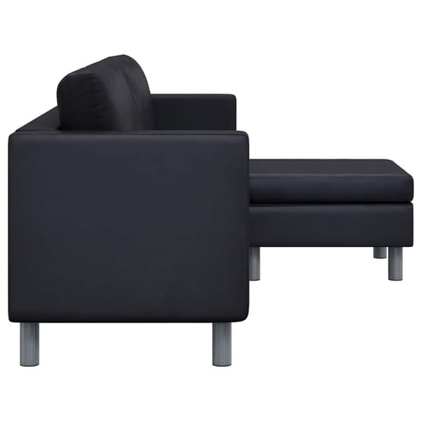 Divansoffa 3-sits konstläder svart