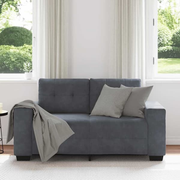 Loveseat soffa mörkgrå 160x77x82 cm sammet