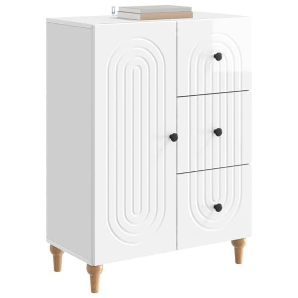 Sideboard Vit högglans 66 x 34,5 x 90 cm Konstruerat trä