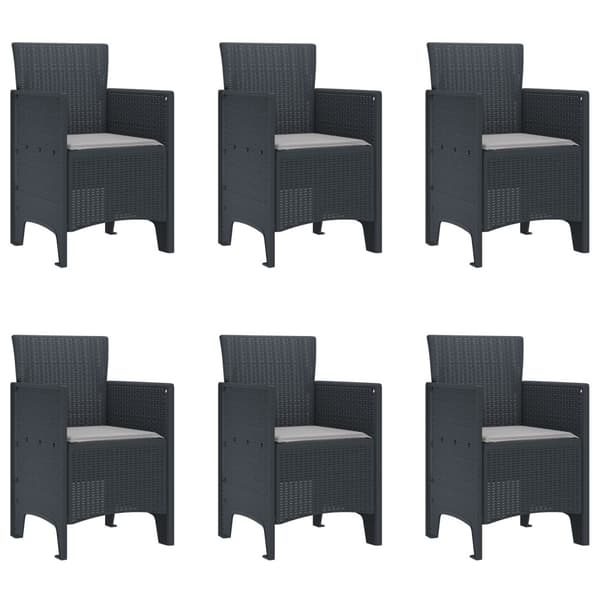 Trädgårdsmöbelset 7 pcs Antracit Polypropylen