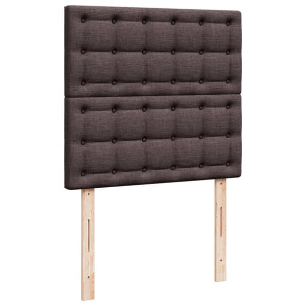 Ramsäng med madrass mörkbrun 90x200 cm tyg