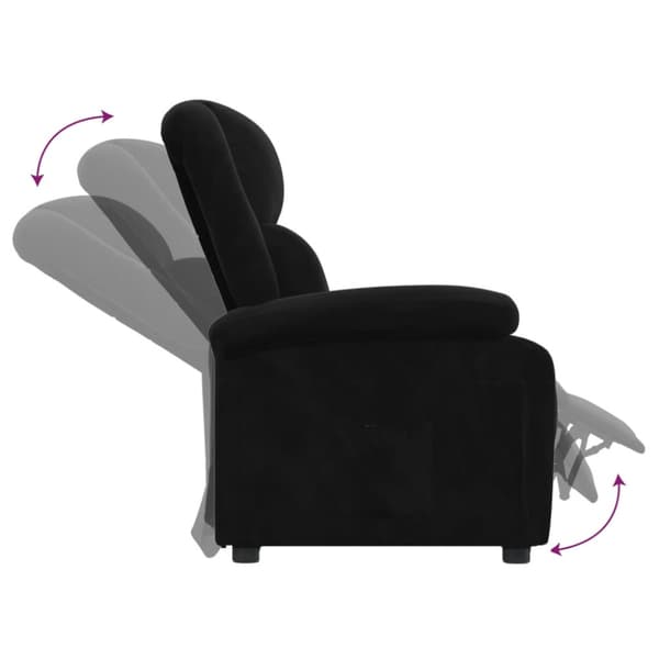 Reclinerfåtölj svart sammet