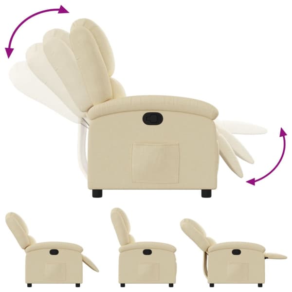 Fåtölj krämfärgad tyg
