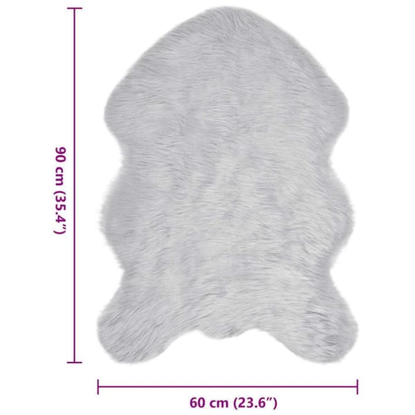 Fuskfäll matta TAFALLA Grå 60 x 90 cm Polyester