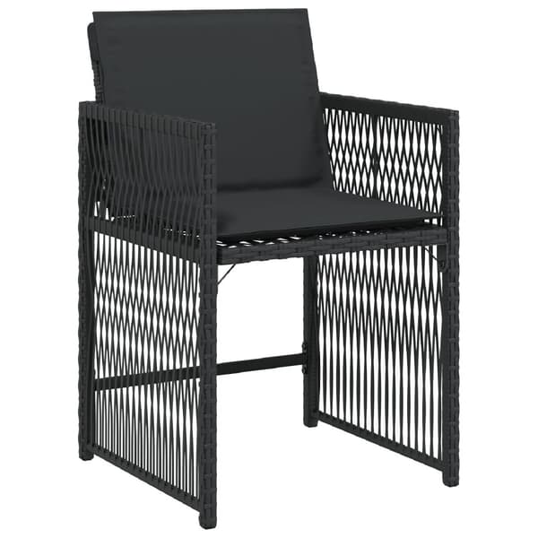 Trädgårdsmöbelset 9 pcs Svart konstrotting