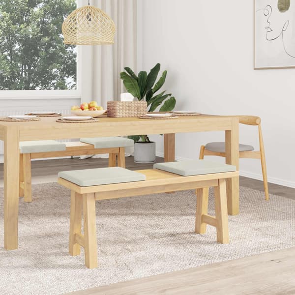 Bänk kudde 4 st Sammet Gräddvit Djup 35 cm