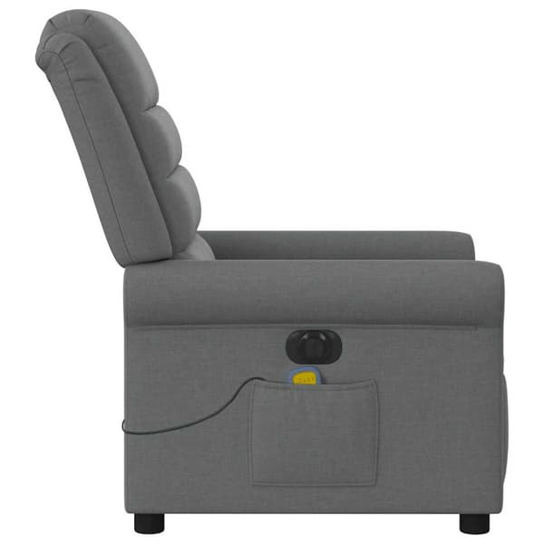 Elektrisk massagefåtölj mörkgrå tyg