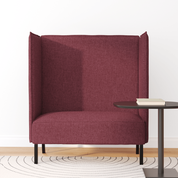 Hög Ryggsoffa 101cm Vinröd tyg