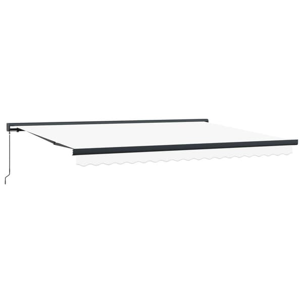 Utfällbar markis Vit 4 × 3 m Canvas och Aluminium