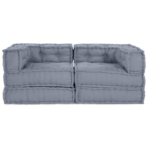 Modulsofa enhet 2 pcs Grå 140 x 70 x 56 cm Tyg