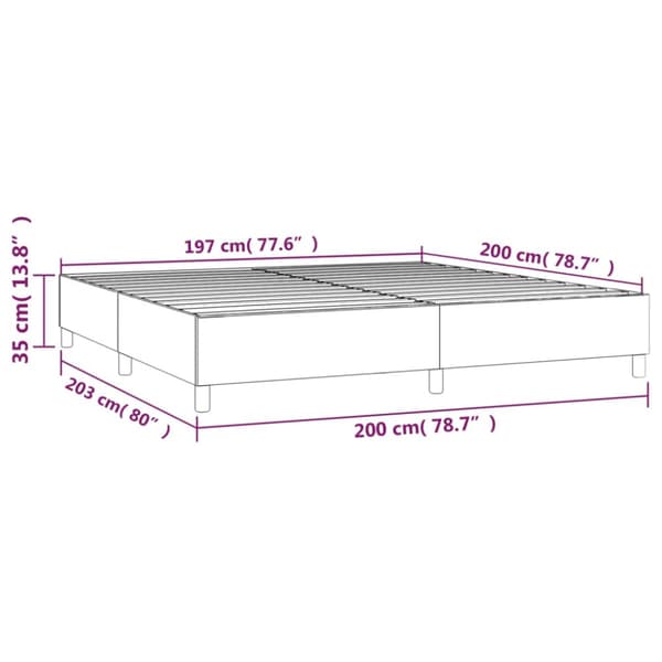 Boxspring-sängram mörkblå 200x200 cm sammet