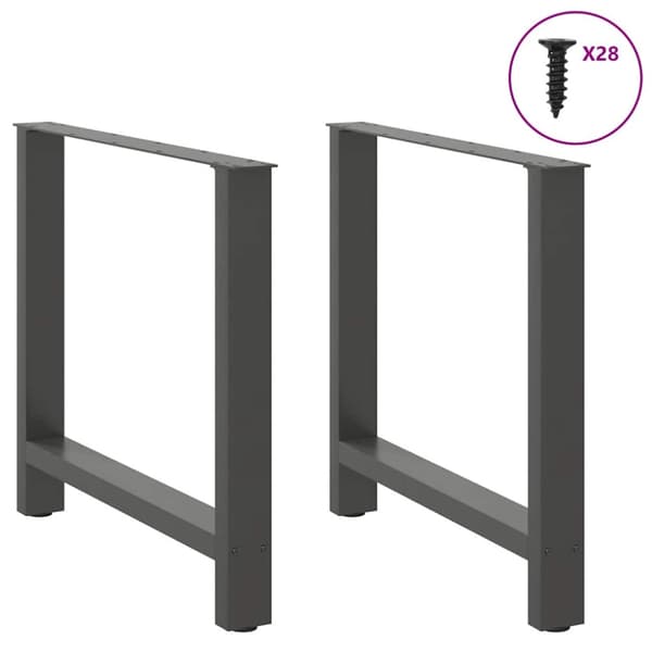 Matbordsben antracit 2 st 80x(72-73) cm stål