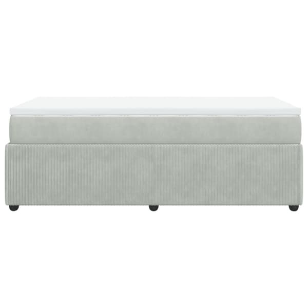 Ramsäng med madrass ljusgrå 100x200 cm sammet