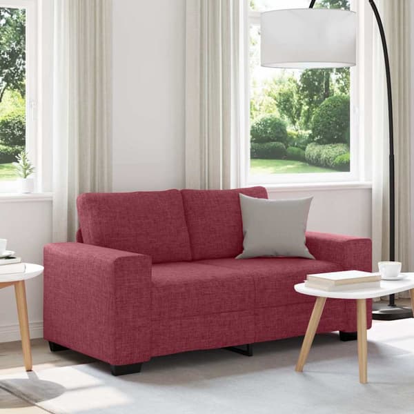 2-sitssoffa vinröd 160x77x82 cm tyg