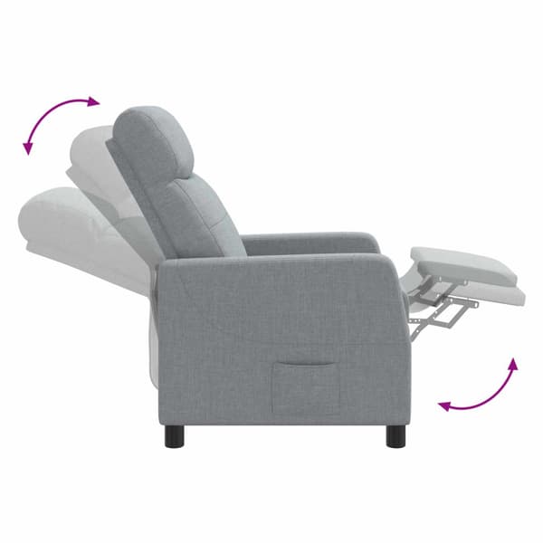 Recliner Ljusgrå Tyg