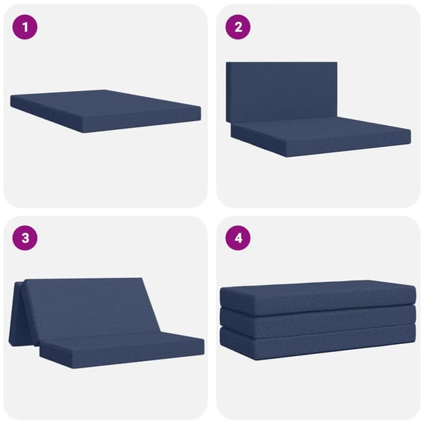 Fällbar Soffbed 140 x 67 x 45 cm Blå