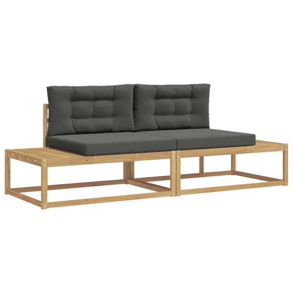 Utomhussoffset med kudde Vit 230,5 x 83 x 73 cm Polyester