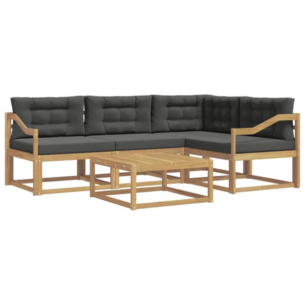 Utomhussoffset 5 pcs Vit och antracit 79 x 79 x 37 cm Polyester
