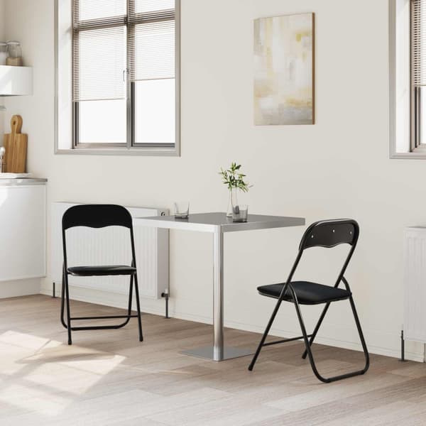 Fällstol 2 pcs Svart 48 x 44 x 78 cm Sammet