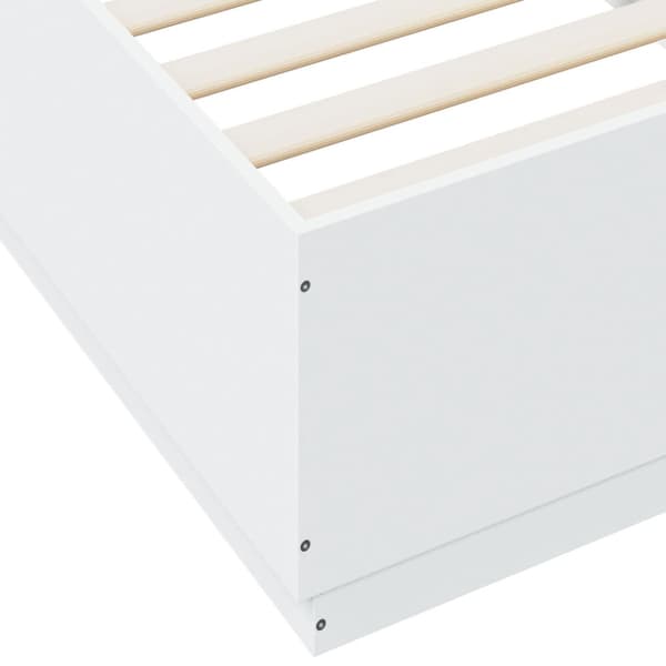 Sängram vit 90x200 cm konstruerat trä