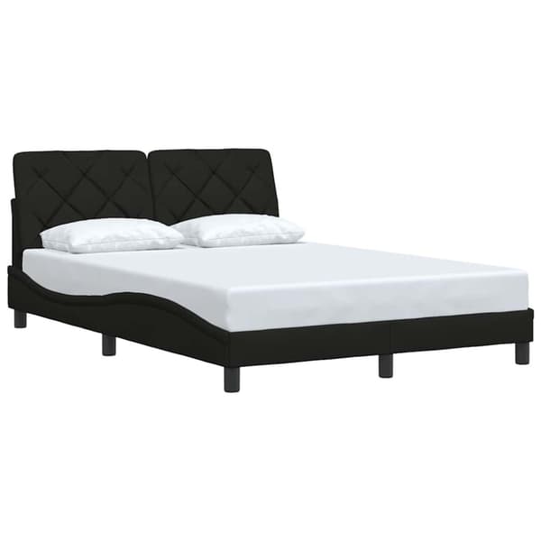 Bed Frame without Mattress Black 120x200 cm Fabric
