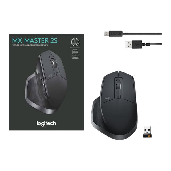 Logitech MX Master 2S - Bluetooth Edition - mus - 2.4 GHz, Bluetooth - grafit