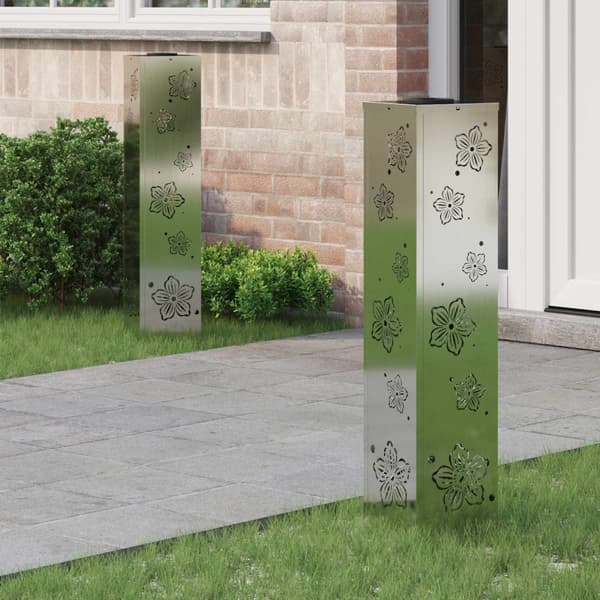Solar LED Stig Ljus 2 pcs Silver Galvaniserat stål
